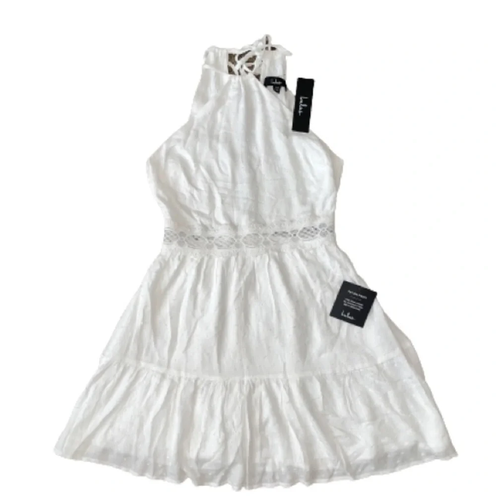 XS Lulu’s white halter dress NWT - Picture 2 of 6